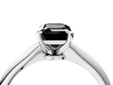 Platinum Fancy Black Emerald Cut Diamond Solitaire Engagement Ring with Classic Band and Four-Prong Setting_16