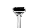 Platinum Fancy Black Emerald Cut Diamond Solitaire Engagement Ring with Classic Band and Four-Prong Setting_17