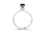Platinum Fancy Black Emerald Cut Diamond Solitaire Ring with Classic Band and Four-Prong Setting_15