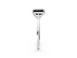 Platinum Fancy Black Emerald Cut Solitaire Diamond Ring with Six-Prong Setting and Classic Band_38