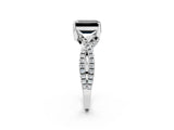 Platinum Fancy Black Emerald Cut Solitaire Twist Pave Diamond Engagement Ring with Prong Setting_75