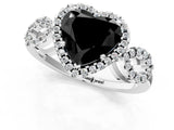 Platinum Fancy Black Heart Cut Cut Halo Diamond Infinity Band with Four-Prong Setting_13