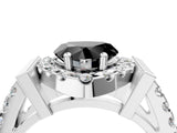 Platinum Fancy Black Heart Cut Cut Halo Split Shank Prong Set Ring_16