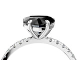 Platinum Fancy Black Heart Cut Diamond Brilliant Solitaire Ring with Pavé Band and Four-Prong Setting_40