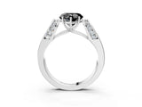 Platinum Fancy Black Heart Cut Diamond Channel Set Solitaire Ring with Four-Prong Setting_25