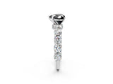 Platinum Fancy Black Heart Cut Diamond Side Stone Engagement Ring with Four-Prong Setting_2