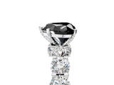 Platinum Fancy Black Heart Cut Diamond Side Stone Engagement Ring with Four-Prong Setting_5