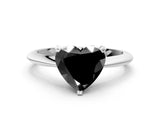 Platinum Fancy Black Heart Cut Diamond Solitaire Engagement Ring with Classic Band and Four-Prong Setting_12
