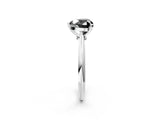 Platinum Fancy Black Heart Cut Diamond Solitaire Engagement Ring with Classic Band and Four-Prong Setting_14