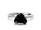 Platinum Fancy Black Heart Cut Diamond Solitaire Ring with Classic Band and Four-Prong Setting_12