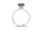 Platinum Fancy Black Heart Cut Diamond Solitaire Ring with Classic Band and Four-Prong Setting_15