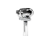 Platinum Fancy Black Heart Cut Diamond Solitaire Ring with Classic Band and Four-Prong Setting_17