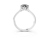 Platinum Fancy Black Heart Cut Diamond Solitaire Ring with Flower Prong Setting and Classic Band_15