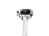 Platinum Fancy Black Heart Cut Diamond Solitaire Ring with Flower Prong Setting and Classic Band_17
