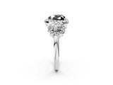 Platinum Fancy Black Heart Cut Diamond Three-Stone Halo Ring with Prong Setting and Pavé Accents_14