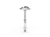 Platinum Fancy Black Heart Cut Halo Bezel Diamond Pave Band Ring_8
