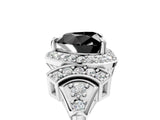 Platinum Fancy Black Heart Cut Halo Diamond Split Shank Engagement Ring with Four-Prong Setting_11