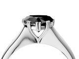 Platinum Fancy Black Heart Cut Solitaire Diamond Ring with Six-Prong Setting and Classic Band_31