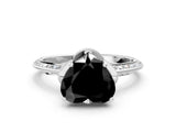 Platinum Fancy Black Heart Cut Solitaire Split Shank Pave Diamond Engagement Ring with Four-Prong Setting_42
