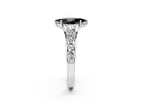 Platinum Fancy Black Marquise Cut Brilliant Diamond Pavé Band with Six-Prong Setting_26