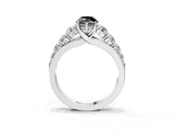 Platinum Fancy Black Marquise Cut Brilliant Diamond Pavé Band with Six-Prong Setting_27