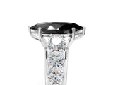 Platinum Fancy Black Marquise Cut Brilliant Diamond Pavé Band with Six-Prong Setting_29