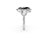 Platinum Fancy Black Marquise Cut Cut Diamond Halo Engagement Ring with Open Split Pavé Band_8