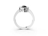Platinum Fancy Black Marquise Cut Cut Halo Pavé Diamond Ring_9