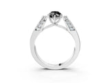 Platinum Fancy Black Marquise Cut Diamond Channel Set Solitaire Ring with Four-Prong Setting_26