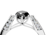 Platinum Fancy Black Marquise Cut Diamond Channel Set Solitaire Ring with Four-Prong Setting_27