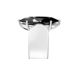 Platinum Fancy Black Marquise Cut Diamond Channel Set Solitaire Ring with Four-Prong Setting_28