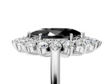 Platinum Fancy Black Marquise Cut Diamond Floral Double Halo Engagement Ring with Prong Setting_41