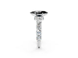 Platinum Fancy Black Marquise Cut Diamond Side Stone Engagement Ring with Four-Prong Setting_26