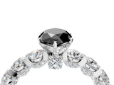 Platinum Fancy Black Marquise Cut Diamond Side Stone Engagement Ring with Four-Prong Setting_28