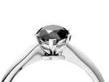 Platinum Fancy Black Marquise Cut Diamond Solitaire Engagement Ring with Classic Band and Four-Prong Setting_16