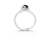 Platinum Fancy Black Marquise Cut Diamond Solitaire Ring with Flower Prong Setting and Classic Band_3