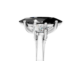 Platinum Fancy Black Marquise Cut Diamond Three-Stone Engagement Ring with Prong Setting and Pavé Band_17