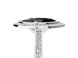 Platinum Fancy Black Marquise Cut Halo Bezel Diamond Pave Band Ring_17