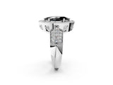 Platinum Fancy Black Marquise Cut Halo Diamond Engagement Ring with Pave Split Shank and Four-Prong Setting_8