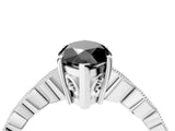 Platinum Fancy Black Marquise Cut Solitaire Diamond Ring with Infinity Twist Band and Four-Prong Setting_40