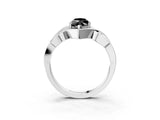 Platinum Fancy Black Marquise Cut Solitaire Intertwined Band Prong Setting Ring_9