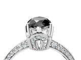 Platinum Fancy Black Marquise Cut Solitaire Split Shank Pave Diamond Engagement Ring with Four-Prong Setting_64