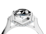 Platinum Fancy Black Oval Cut Brilliant Solitaire Diamond Ring with Channel Set Band and Bar Prong Setting_10