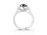 Platinum Fancy Black Oval Cut Brilliant Solitaire Diamond Ring with Channel Set Band and Bar Prong Setting_9