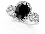 Platinum Fancy Black Oval Cut Cut Halo Diamond Infinity Band with Four-Prong Setting_13