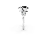 Platinum Fancy Black Oval Cut Cut Halo Diamond Infinity Band with Four-Prong Setting_14
