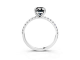Platinum Fancy Black Oval Cut Diamond Brilliant Solitaire Ring with Pavé Band and Four-Prong Setting_39