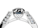Platinum Fancy Black Oval Cut Diamond Channel Set Solitaire Ring with Four-Prong Setting_86