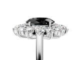 Platinum Fancy Black Oval Cut Diamond Floral Double Halo Engagement Ring with Prong Setting_180