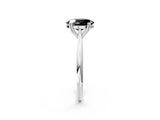 Platinum Fancy Black Oval Cut Solitaire Diamond Ring with Six-Prong Setting and Classic Band_21